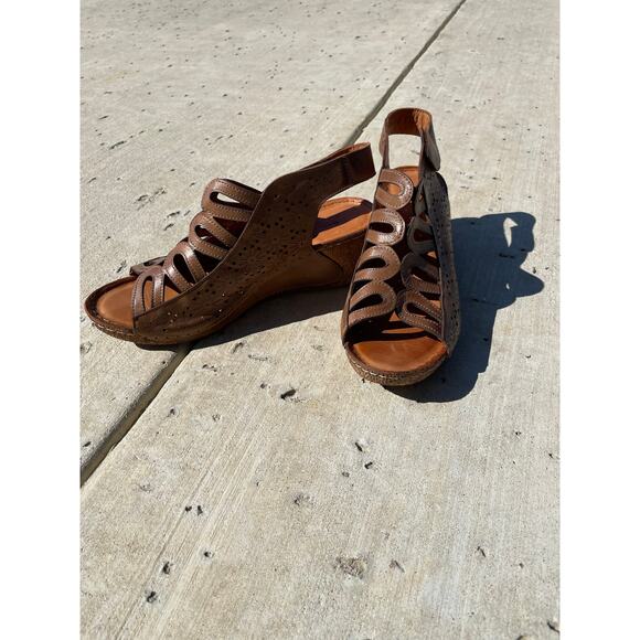 Spring Step Inocencia brown leather wedge sandal 41 / 9.5-10 - Picture 5 of 11